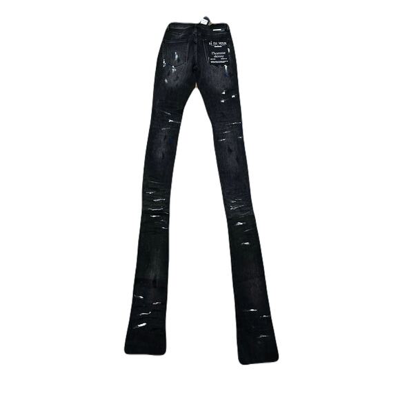 Si Tu Veux Marc Jeans Black Wash Superstack Mens Size 28 - Picture 3 of 5